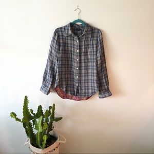 Tolani Plaid Flannel Button Down Shirt